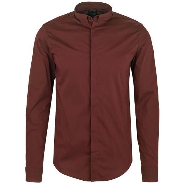 Chemise Armani Jeans manches longues bordeaux pour hommes. 6X6C13 1492.