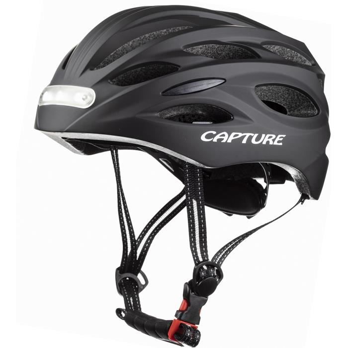 Capture Outdoor, casque de vélo -Charger Sport-, casque de vélo avec éclairage avant et arrière à LEDs intégrées, rechargeable, …