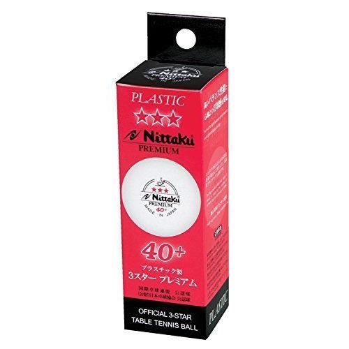 Nittaku Premium 3Star Balles de Tennis de Table-Blanc