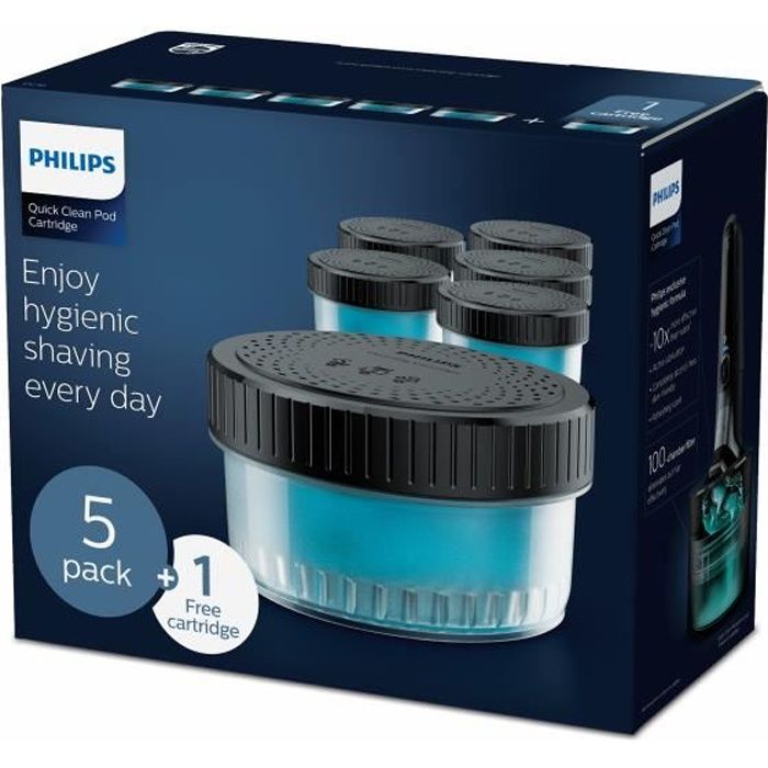 PHILIPS CC16/50 Pack de 6 recharges liquide Quick Clean Pod - pour les rasoirs Philips