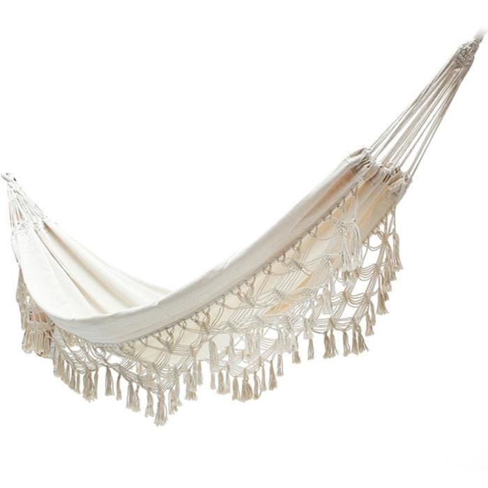 320 cm Frange d'hamac de coton Grand lit double suspendu de chaise de jardin d'oscillation