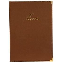 Protège menu classique A4 Marron