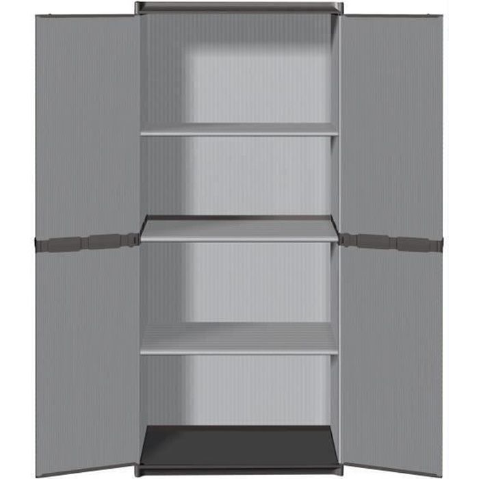 TOOD Armoire de rangement haute en résine 3 tablettes