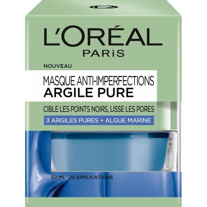 L'ORÉAL PARIS Masque Visage Anti-imperfections Argile Pure - 50 ml