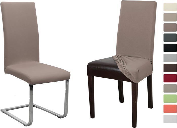 Housse de Chaise Stretch Leni-Marron Housse de Chaise-Housse de Chaise élastique pour chaises à