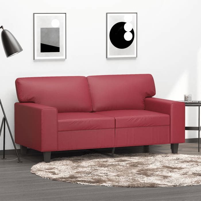 vidaXL Canapé à 2 Places Fauteuil avec Dossier Siège avec Accoudoirs Meuble de Salon Salle de Séjour Moderne Rouge 359415