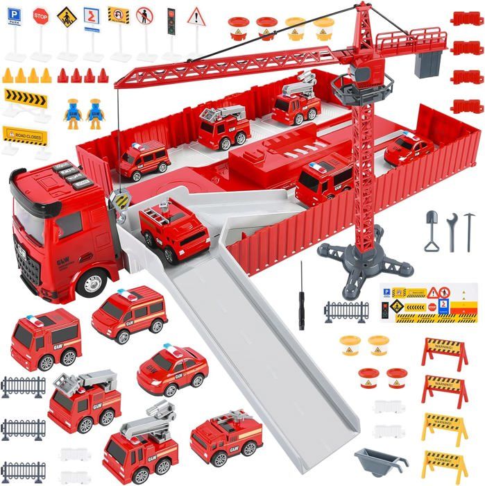 MOONTOY Voiture Enfant 2 Ans,Voiture Friction Jouets Pour Garçon Fille,Set De 4 Avec Tracteur,Bulldozer,Mixeur De Camion Et Camion,Cadeau 1 2 3 Ans En Destockage Et Reconditionné Chez