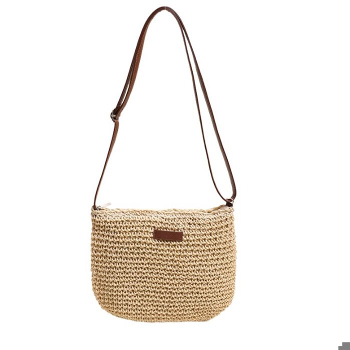 Sacs à bandoulière, sac de paille d'été, sac à bandoulière tressé à une  épaule pour femmes, sac de plage assorti,1 paquet-Beige