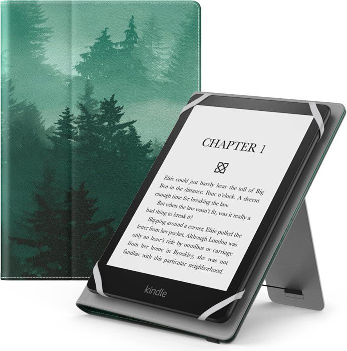 Lot De 4 Dragonnes Pour Liseuse/Tablette 4-7" - Sangle Élastique Anti-Chute, Fixation Par Clips Silicone - Noir - Compatible Kindle, Kobo, Fire, Etc. - 4