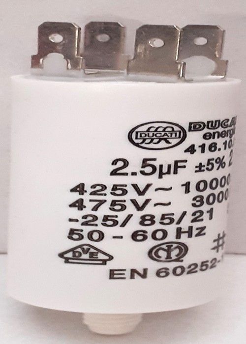 Condensador Ducati Energia 30UF, Salida De Doble Faston