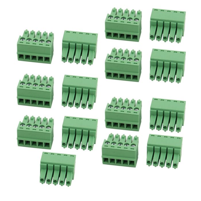 Lot De 15 Borniers à Vis 2 Plots - Pas 3,81mm - 8A/300V - Pour Montage Sur CI - Neuf