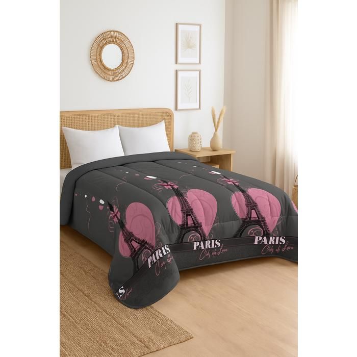 Couette tempérée - MORTREUX - Paris - 200 x 200 cm - 1 ou 2 personnes - Microfibre imprimée