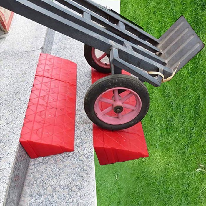 Rampe De Trottoir Pour Voiture - PVC Antidérapant - Dimensions 25 X 27 X 7 Cm - Pour Franchir Bordures De 7 à 10 Cm - Pour Voitures Basses, Camions, Fauteuils Roulants