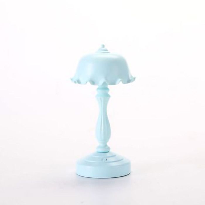 Lampe de bureau bleu clair rétro jolie feuille de lotus romantique USB pour chambre à coucher LD05 lampe de chevet pour Label