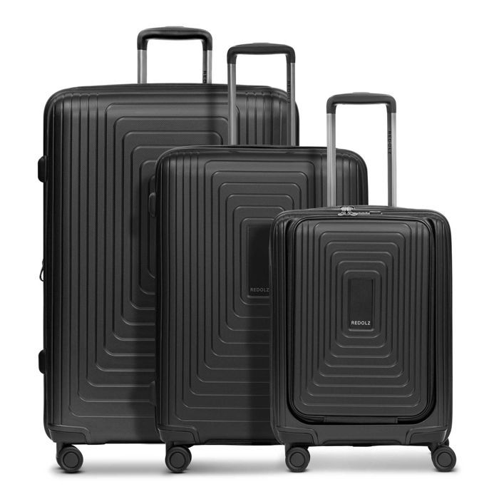 Set De 3 Valises Rigides ABS – Trolley De Voyage – Noir – Neuf