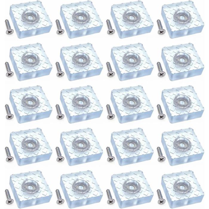 20x Antidérapant Silencieux 30mm Grand Protecteur Sol Silicone Patins de Meubles Planeurs avec vis pour Pieds canapé Table Bureau