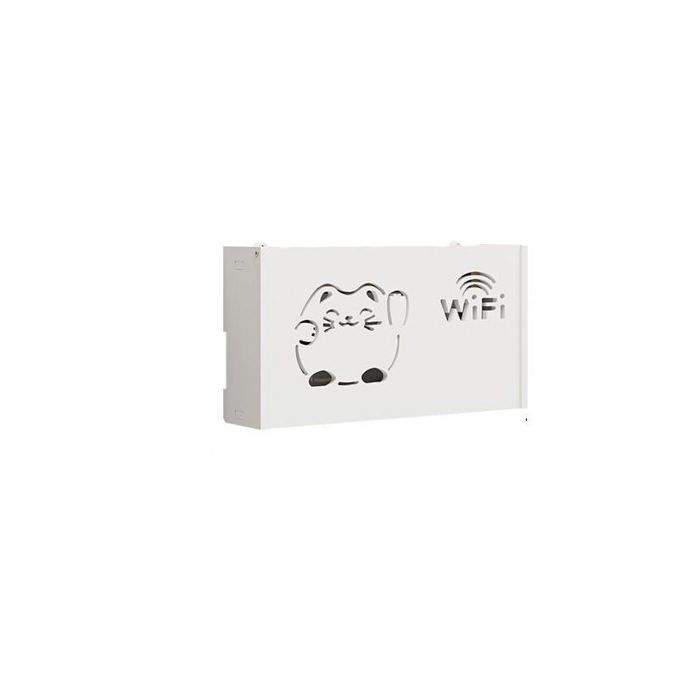 Cutie depozitare router WiFi Lemn 20x38x8.5 cm Alb