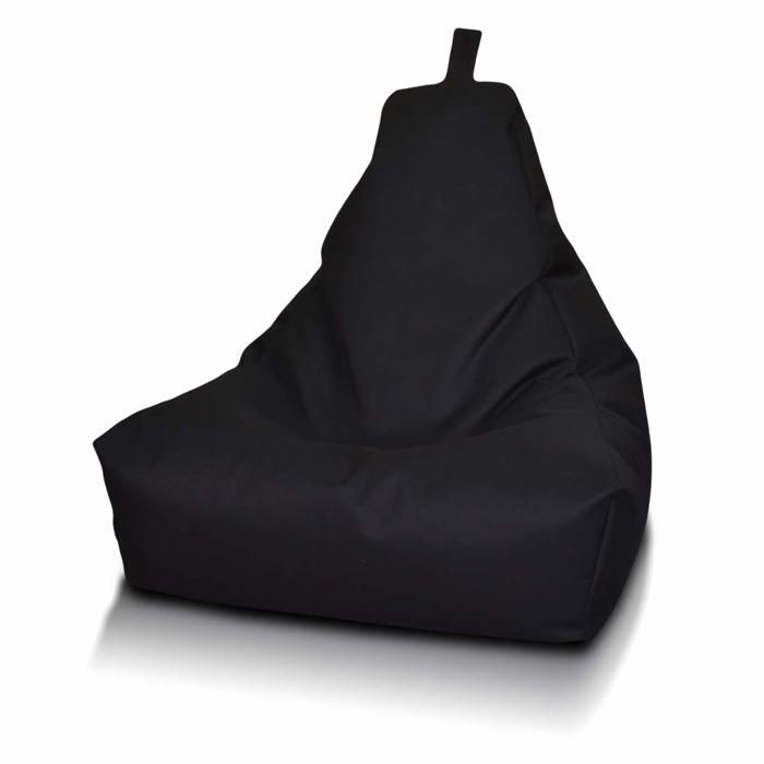 Keiko M pouf fauteuil extérieur imperméable poignée fauteuil relax salon décoration maison noir Ecopuf