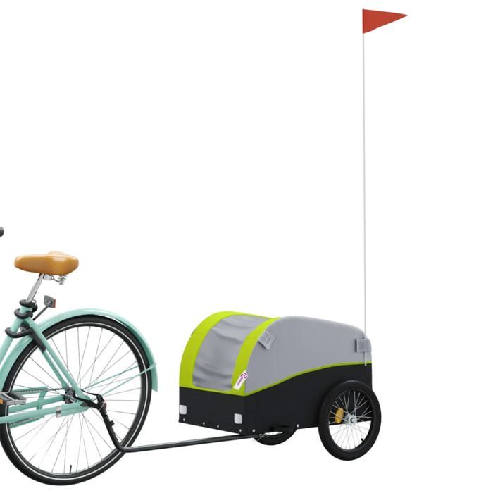 Remorque de vélo polyvalente - VIDAXL - Noir et vert - 123x52x53 cm - Capacité 30 kg - Tissu oxford
