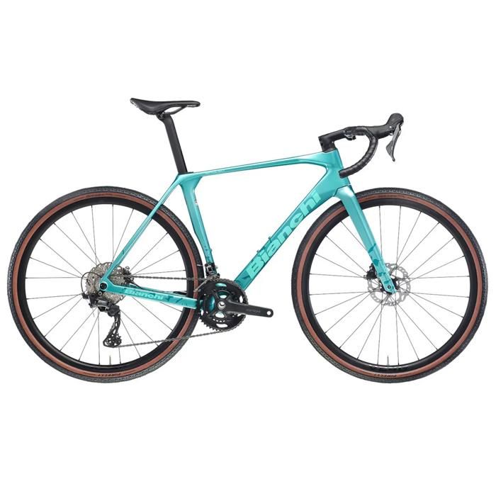 Vélo Bianchi Impulso Comp Shimano GRX RD-RX820 12V - celeste metal/CK16-full glossy - Bleu - M / 170-175 cm