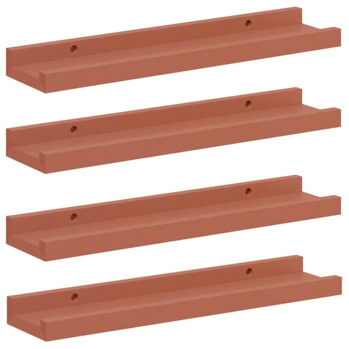 SALE 2026Cabinet élégante/Étagère flottantes Rouge - Étagère Murale 4 pcs Rouge 40x9x3cm Bois dingénierie 1.87 Kg 528320