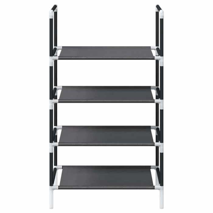 Remise 2026®Meuble Entrée Noir - Étagère à chaussures - Bonne ventilation - 4 niveaux 44x28x77cm tissu non-tissé 150 6407504