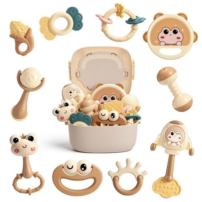 Hochet Bebe 0 3 6 9 12 Mois Jouet Bebe 0-12 Mois Jeux Eveil Bebe 0 3 6 Mois Jouet Bébé Cadeau 0-6-12 Mois Fille Garçon Jeux Bebe 0-9