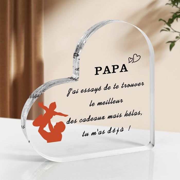 Plaque Acrylique Personnalisable - Idée Cadeau pour Papa : Fête des Pères Anniversaire ou Noël
