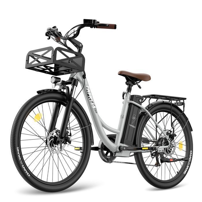 Fafrees F26 Lasting Vélo électrique urbains 26 pouces amovible batterie 36 V 25 Ah 250W Moteur 25 km/h avec Shimano 7S Gears Gris