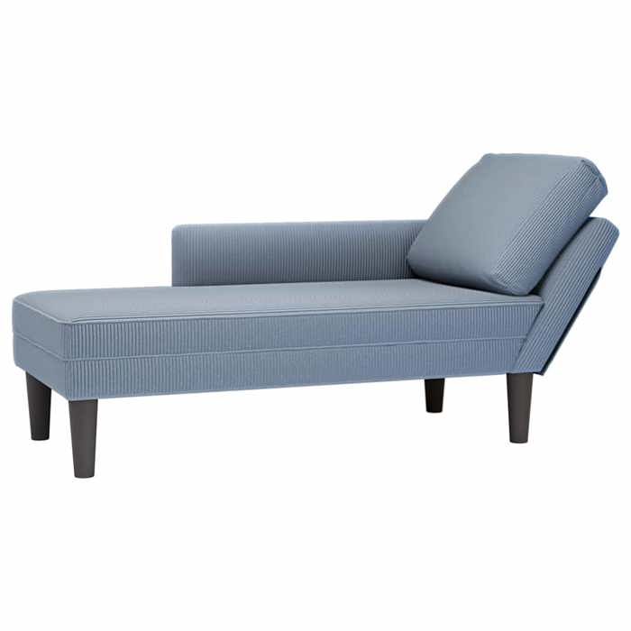 Chaise longue - vidaXL - Bain de soleil - velours - bleu - 132 x 56 x 70 cm - Coussin inclus@skr78w