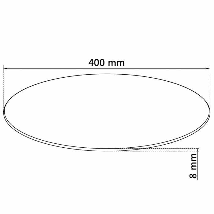 Dessus de table ronde en verre trempé 400 mm_2 ans garantie_63959