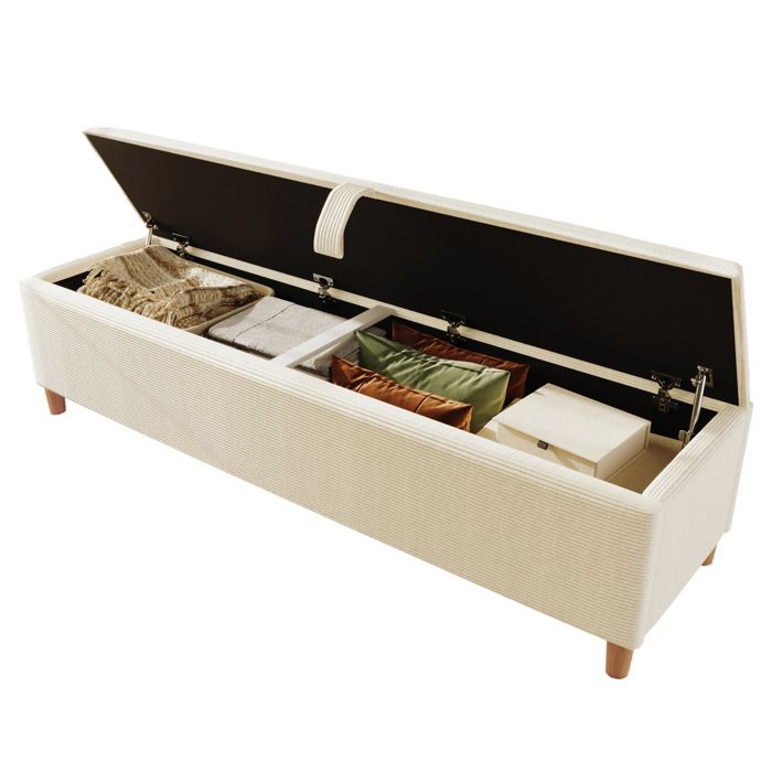 ELVORIN Lit double 160 x 200 cm tête de lit rangement LED banc de lit avec coffre bois chêne clair beige sans matelas