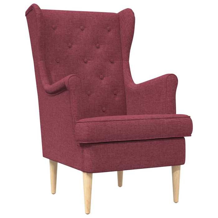 RemiseFauteuil Bordeaux 65x79x100 cm en tissu avec assise rembourrée pour Salon 443141
