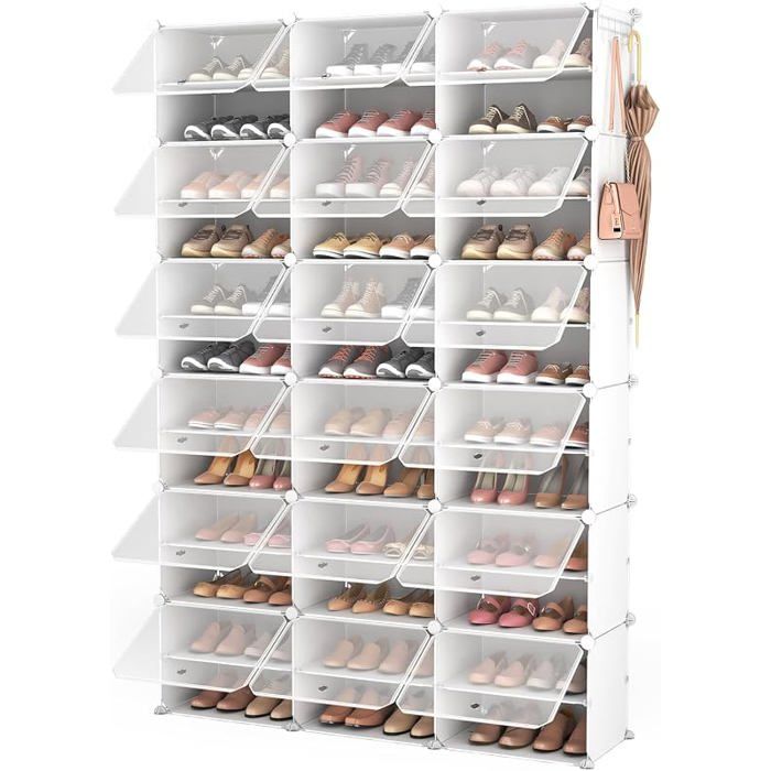 Étagère à chaussures - AUTREMENT - 3 x 12 - Plastique mat - 40 x 30 x 153 cm - Multifonction