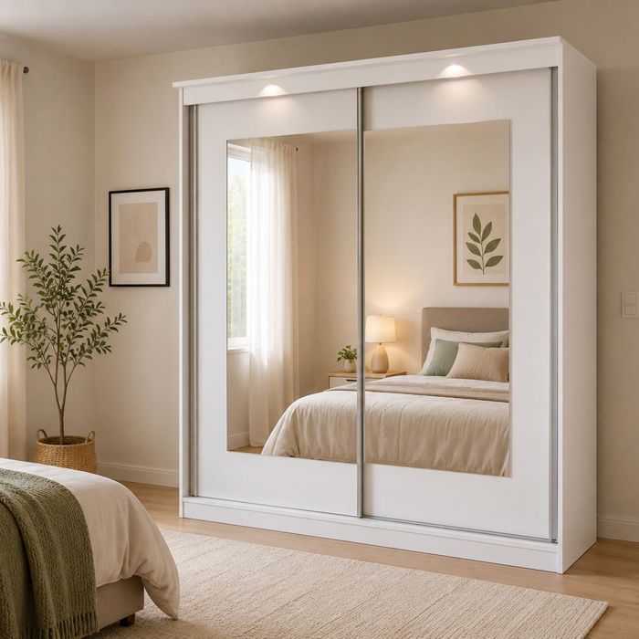Armoire 2 Portes Lesale Dmora en Bois Mélaminé Blanc 180x195h cm Armoire 2 Portes Lesale Dmora en Bois Mélaminé Blanc 180x195h cm