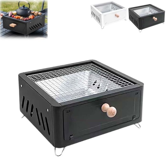 Barbecue de table à charbon - GRANDSALEY - Style japonais - Compact & portable - Noir - Fer durable