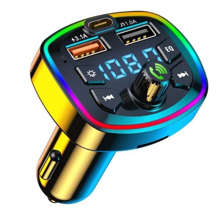 Noir--Lecteur mains-libres MP3 Bluetooth pour voiture, chargeur USB, transmetteur  FM sans perte, haute puissa - Cdiscount Auto