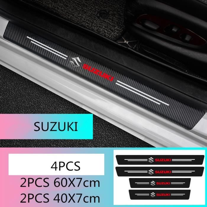 Lot de 4 barres de seuil de voiture en fibre de carbone protection de porte sticker pédale décoration pour SUZUKI
