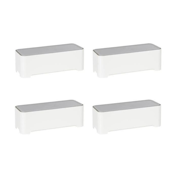 Lot 4 Boîtes De Rangement Plastique Épaissi - Paniers Organisation Cuisine Salle De Bain Bureau - Blanc