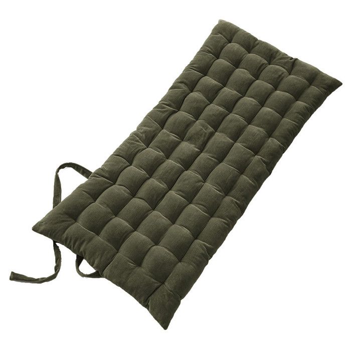 HARRIS - Matelas de Sol 60x120cm Velours de Coton Capitonné Coloris Thym