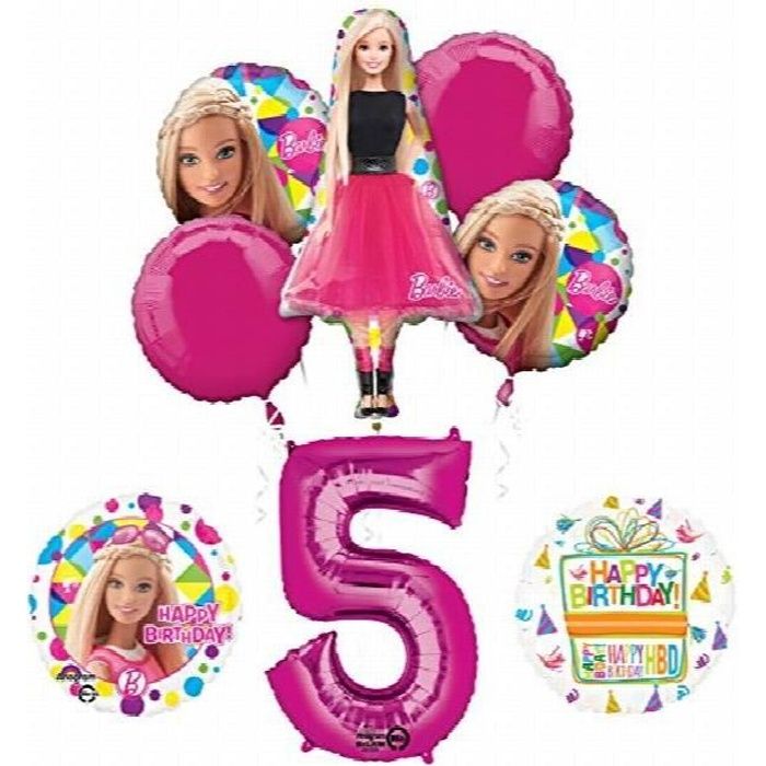 Décorations de fête d'anniversaire Barbie pour filles, sac de