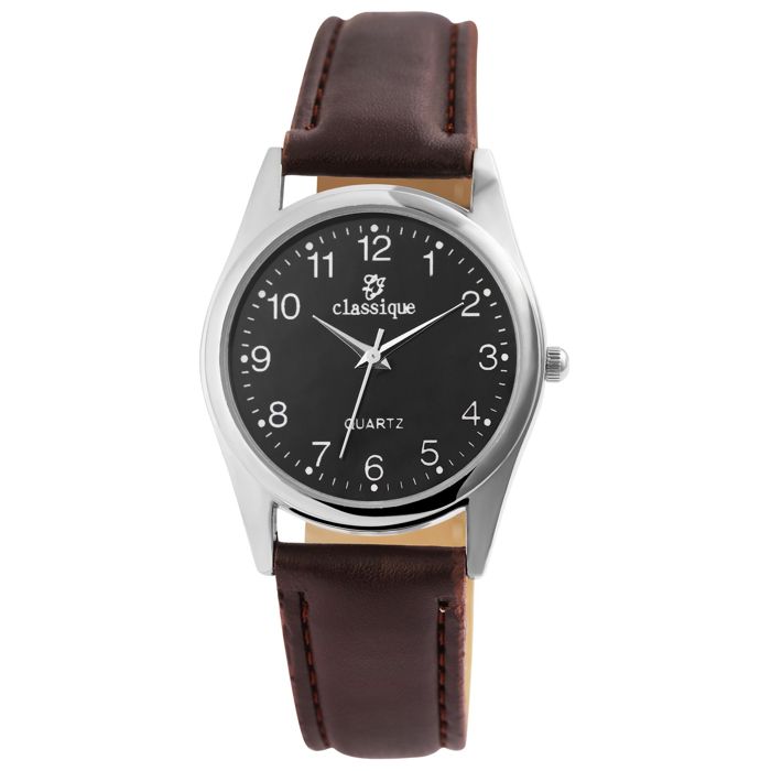 Montre - CLASSIQUE - Classique - Boîtier 33 mm - Cadran noir - Bracelet simili 18 mm