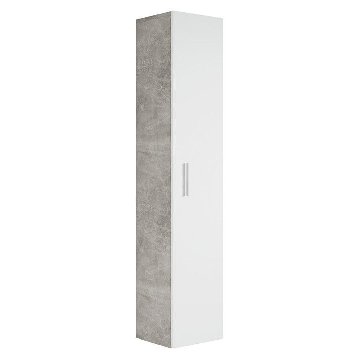 Armoire de rangement - Pluto - Hauteur 150cm - Blanc - Beton Armoire de rangement - Pluto - Hauteur 150cm - Blanc - Beton