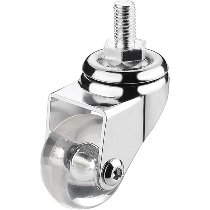 Roulette Pivotante 360° Double - 40x30mm Tige Filetée M8 - Pour Chaise, Meuble, Chariot - 10