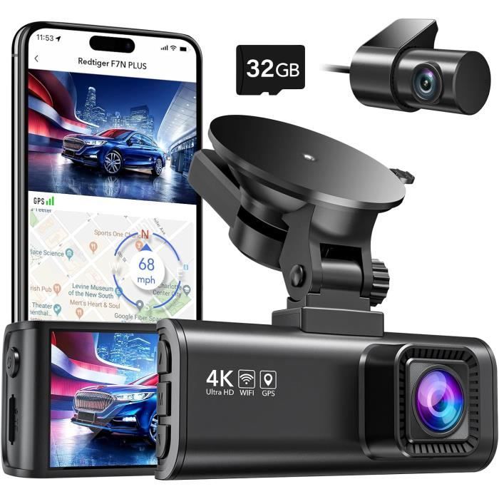 4K Dashcam Voiture Wi-Fi Gps Caméra Voiture 3,18“ Dashcam Avant Et Arrière  Grand Angle 170°, Caméra Embarquée Voiture G-Capte[J25] - Cdiscount Auto