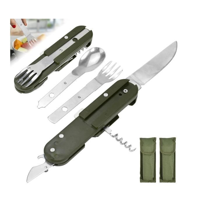 Couverts de Camping - Non spécifié - 5 en 1 - Acier Inoxydable - Pliable - Portable