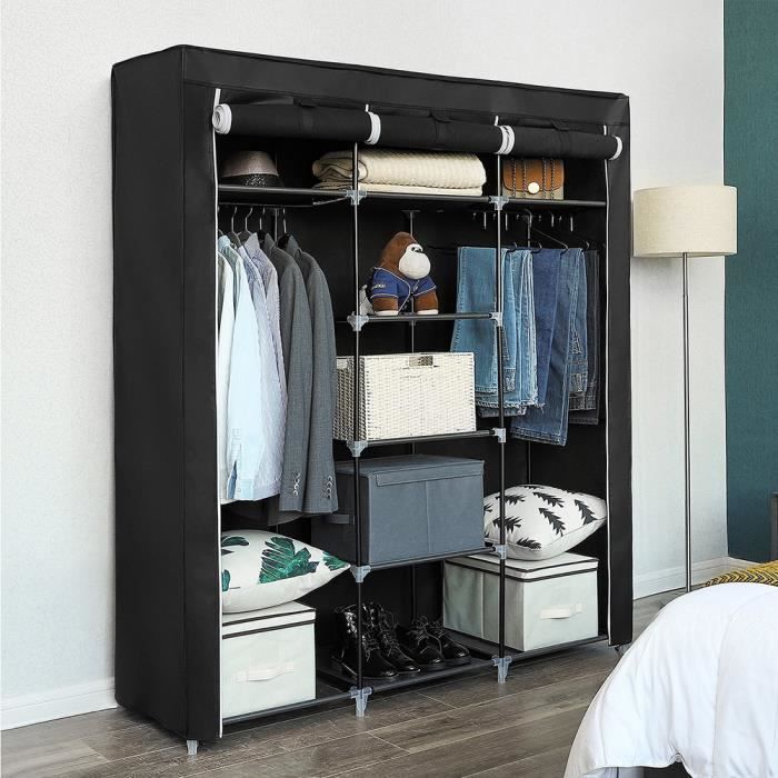 armoire de rangement - haute qualité - noir - contemporain - l 150 cm
