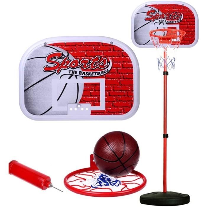 Panier De Basket 3 En 1 Pour Enfants Réglable En Hauteur (64-106 Cm) - Avec Football Et Jeu De Lancer - 8