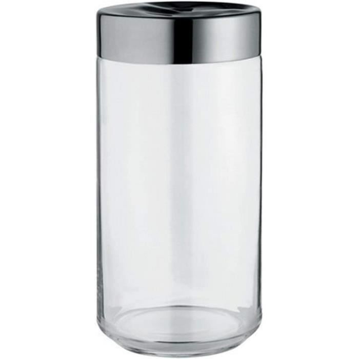 Alessi Pot Veneer PU05/75 - Récipient Hermétique En Verre Avec Couvercle Acier Inoxydable | Design Patricia Urquiola