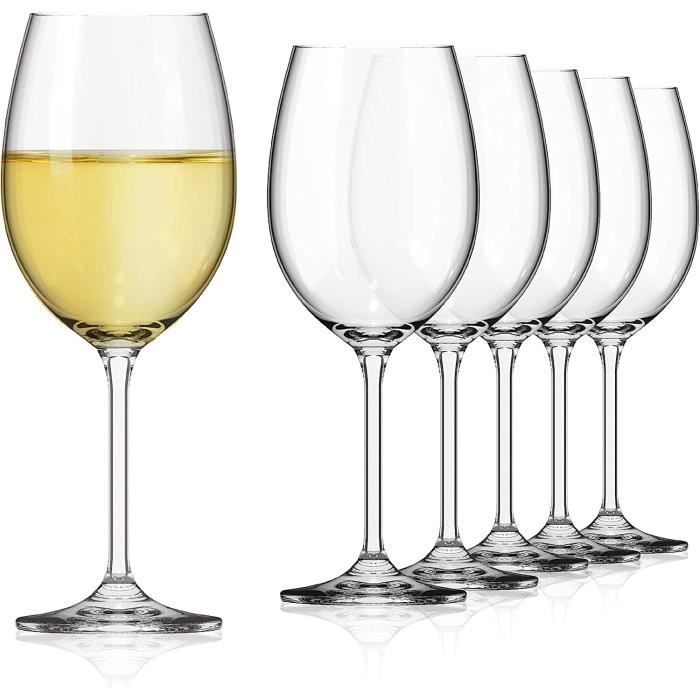 Verre à Vin Blanc Verre a Vin Original 450ml Lot de 6 Verres à Vin Blanc  Verres a Vin Degustation Durables & Lavable au La[717] - Cdiscount Maison